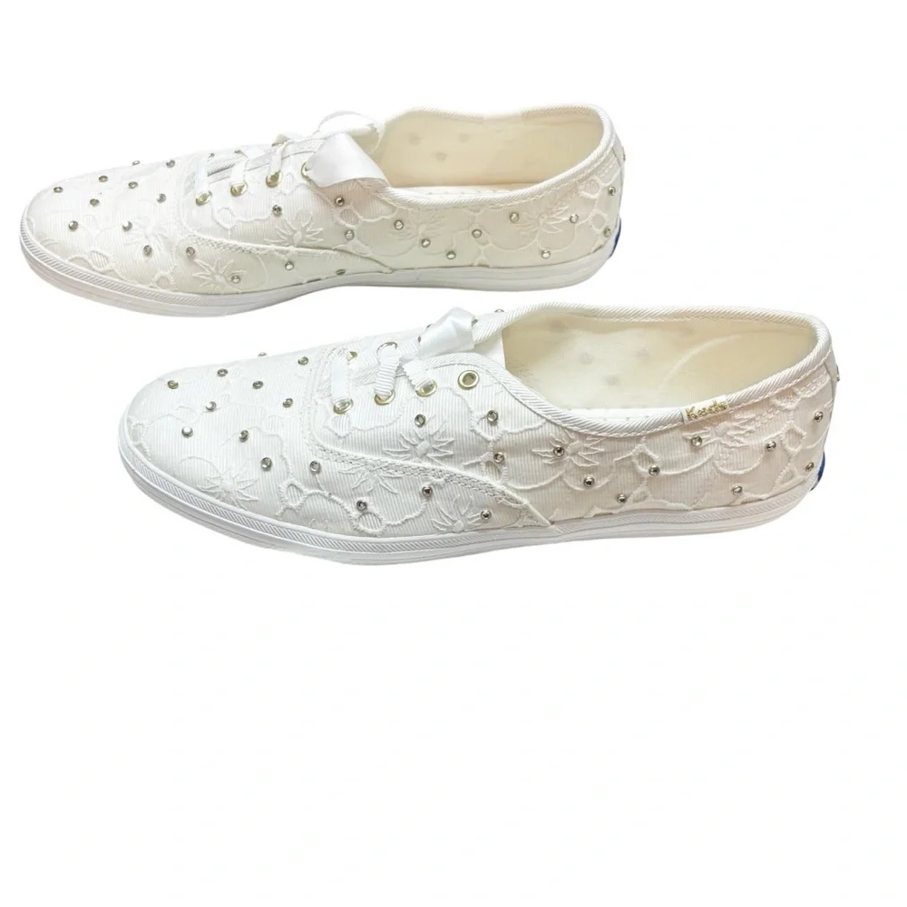 Keds X Kate Spade New York Champion Bridal Lace Sneakers White WF64678 Size 8 - Picture 7 of 11